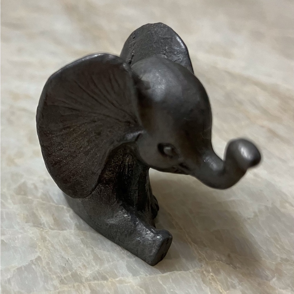 Metal Baby Elephant Figurine